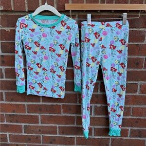 Miozing Princess Ariel  Bamboo Long Sleeve Pajamas Size 3-4 Toddler Girls